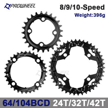 Laden Sie das Bild in den Galerie-Viewer, PROWHEEL MTB Chainring 64/96/104 BCD Triple Plate 8 9 10 11 Speed 22/32/42T Sprocket 22/32/44T Chainwheel 22/30/40T Crwons
