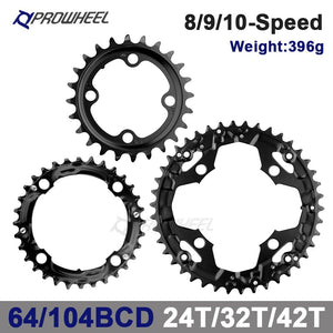 PROWHEEL MTB Chainring 64/96/104 BCD Triple Plate 8 9 10 11 Speed 22/32/42T Sprocket 22/32/44T Chainwheel 22/30/40T Crwons