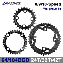 Laden Sie das Bild in den Galerie-Viewer, PROWHEEL MTB Chainring 64/96/104 BCD Triple Plate 8 9 10 11 Speed 22/32/42T Sprocket 22/32/44T Chainwheel 22/30/40T Crwons
