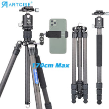 Laden Sie das Bild in den Galerie-Viewer, Tripod Monopod for Camera DSLR Cell Phone Flexible Carbon Fiber Professional Tripod Monopod Stand with Panoramic Ball Head AS60C
