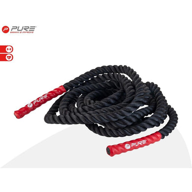 Black Battle Rope, Wettkampfseil, schwarz, 9m