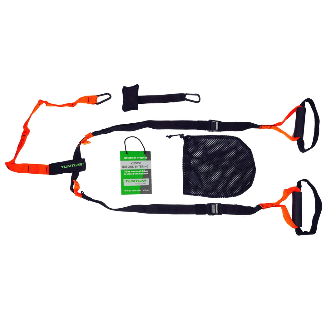 Forest Green Tunturi Suspensiontrainer mit Tragetasche schwarz/orange