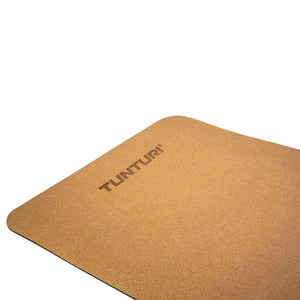White Tunturi Yogamatte Eco 183 x 61 cm TPE/Kork, rutschfest, braun/grau