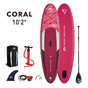 Aqua Marina CORAL Advanced All-Round iSUP, 10'2''x31''x4,87'' mit Paddel, Tragetasche, Sicherheitsleine,  Double Action Pumpe und Tragegurt